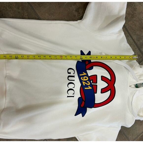 Men's Gucci jersey cotton hoodie, interlocking
G 1921 anniversary motif large - Picture 8 of 11